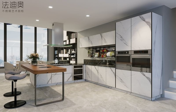 Open L Shaped Kitchen Cabinets Space Expanding Design With Integrated Bar