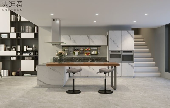 Open L Shaped Kitchen Cabinets Space Expanding Design With Integrated Bar