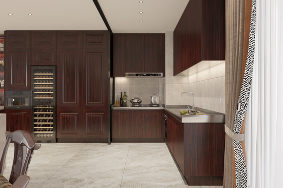Non Formaldehyde European Style Kitchen Cabinets With Dual Function Space Divider