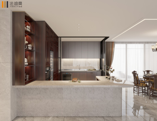 Non Formaldehyde European Style Kitchen Cabinets With Dual Function Space Divider