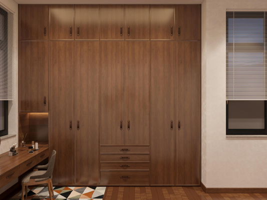 Modern Elegant Stainless Steel Walk In Closet Wood Effect Powder Coating
