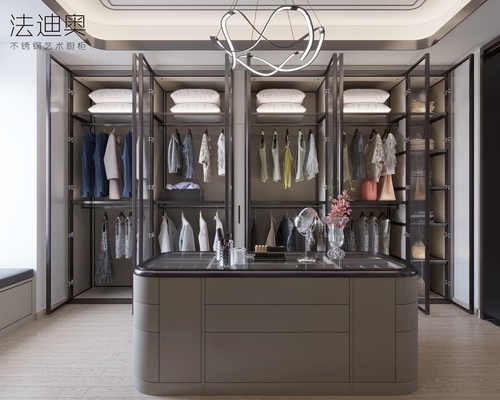 Customizable Sleek Contemporary Walk In Closet  Metal Open Style Closet