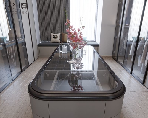 Customizable Sleek Contemporary Walk In Closet  Metal Open Style Closet