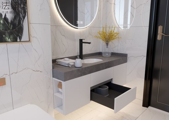 Modern Classic Stainless Steel Bathroom Vanity With Smart Accessories And Floating Design
