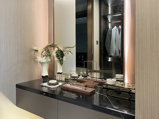 Custom Bathroom Cabinets Cloakroom Vanity Unit With Light Taupe Finish Anti Rust