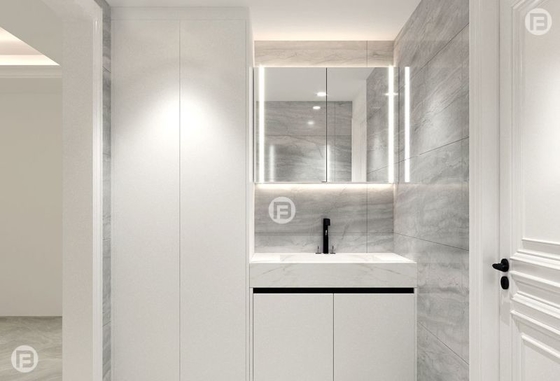 Stylish Pure White Bathroom Sink Cabinet Stainless Steel Corrosion Proof