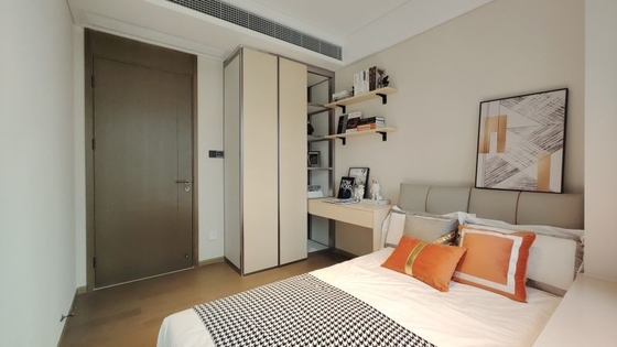 Minimalist Stainless Steel Kids Room Cupboard With Integrated Desk