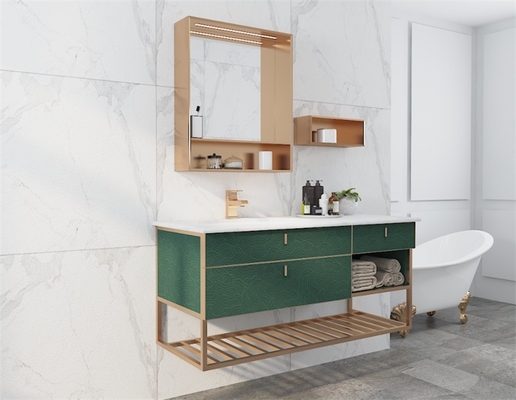 Sleek Stylish Lotus Green Bathroom Vanity Cabinet With Versatile Storage Options