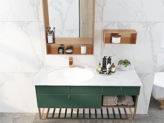 Sleek Stylish Lotus Green Bathroom Vanity Cabinet With Versatile Storage Options