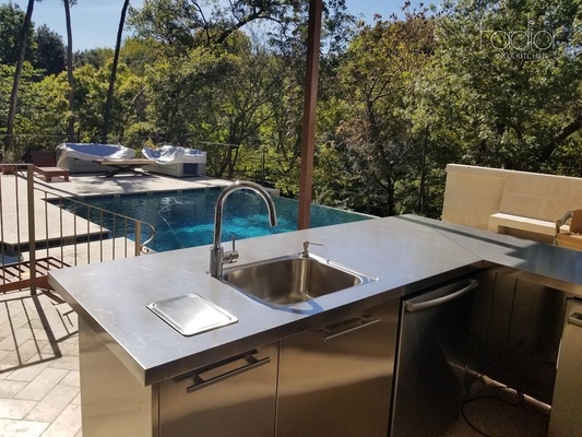 OEM Outdoor Kitchen Stainless Steel Sink Cabinet With Integrated Modern Appliances