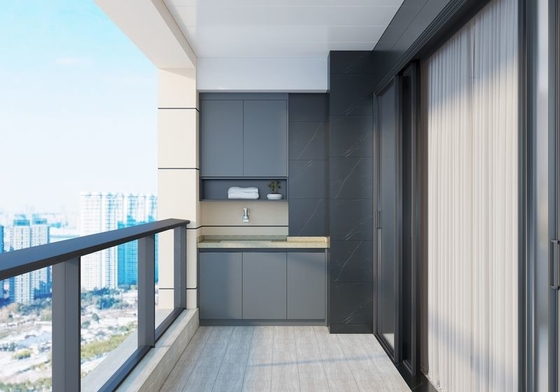 Stainless Steel Balcony Storage Cabinet Dedicated Cleaning Area Non Formaldehyde