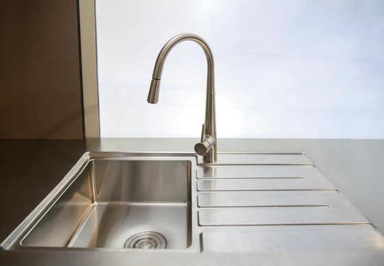 Fadior Stainless Steel Soft Pink Laundry Sink Cabinet Formaldehyde Free