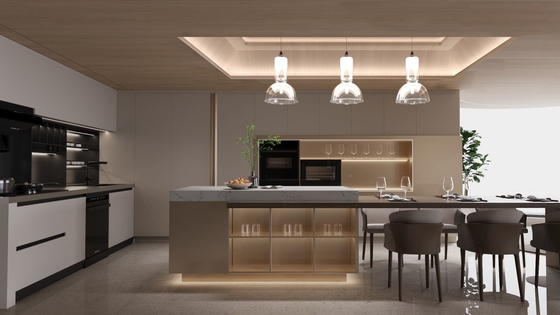 Luxury Stainless Steel Modern Kitchen Cabinet With Sustainable Design Functionality And Elegance