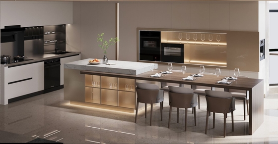 Luxury Stainless Steel Modern Kitchen Cabinet With Sustainable Design Functionality And Elegance