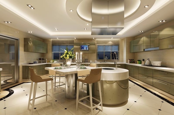 Elegant Olive Green Modern And Durable Stainless Steel Kitchen Cabinet
