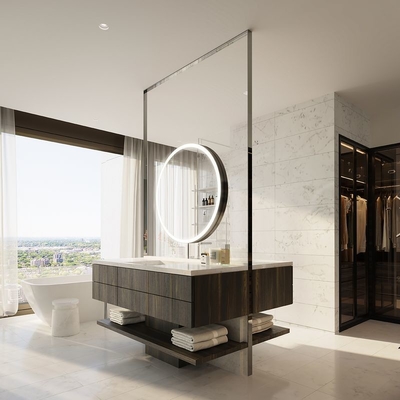 Timeless Elegance And Durability Modern Marble Stainless Steel Bathroom Cabinet