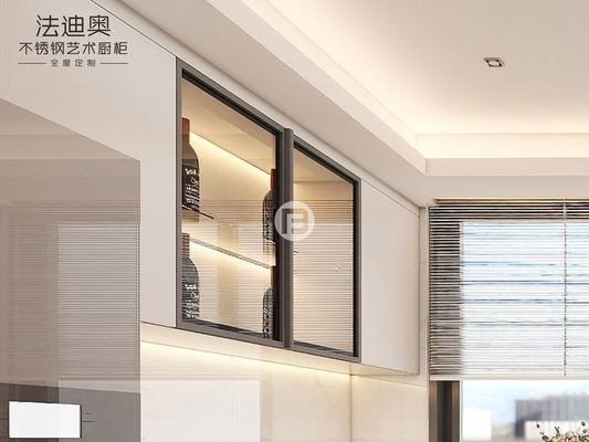 Fadior Wood Grain Dual-Zone Design Stainless Steel Kitchen Cabinet