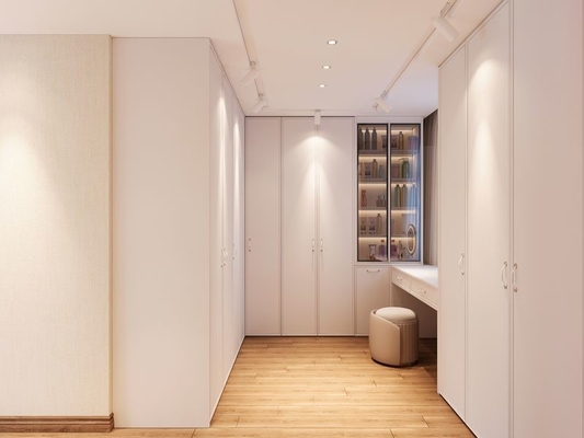 U-Shaped Stainless Steel Wardrobe With Light French Style