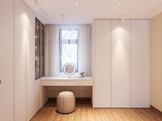 U-Shaped Stainless Steel Wardrobe With Light French Style