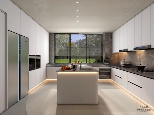 Modern Kitchen Cabinet Fadior S U-Shaped Ultra-Modern Stainless Steel Kitchen For Contemporary Living Durable Functional And Elegant