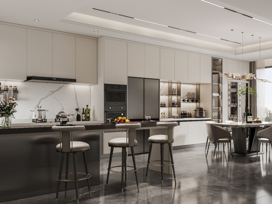 Fadior Complete Residential Stainless Steel Kitchen Cabinets With Beige Finish