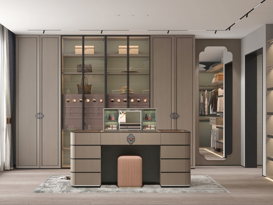 Traditional Chic Versatile Open Walk In Closet With Glass New Chinese Style