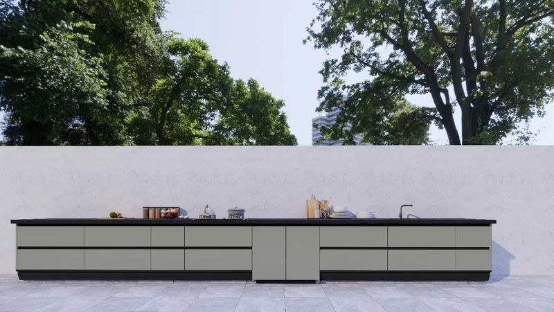 Fadior Mung Bean Gray Weatherproof And Stylish Outdoor Stainless Steel Cabinet