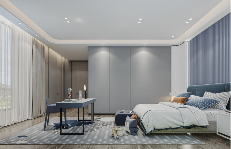 L-shape Stainless Steel Walk-In Wardrobe with Glass Doors And Multiple Storage Solutions